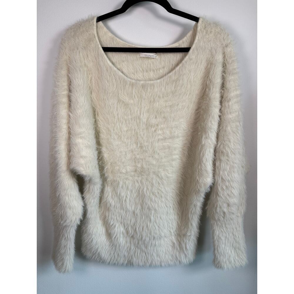 ANTHROPOLOGIE Eyelash Knit Sweater Cream Coquette Soft Girl Cozycore Large